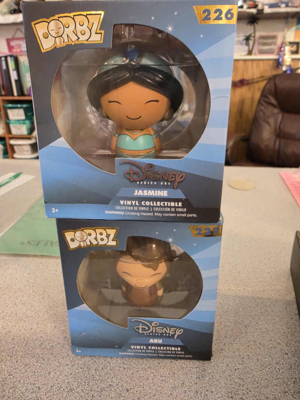 Disney Dorbz Jasmine & Abu Vinyl Collectible - Blue, Teal, Brown